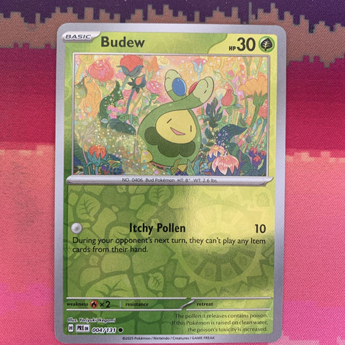 Pokemon Card Budew Prismatic Evolutions Reverse Holo 004/131 Near Mint