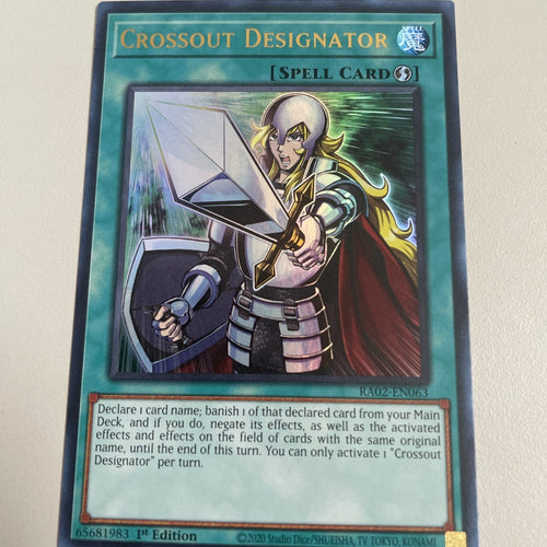Crossout Designator RA02-EN063 Ultra Rare 1st Edition YuGiOh! NEW