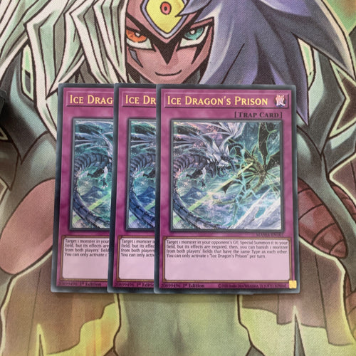 MAMA-EN101 x3 Ice Dragon's Prison Ultra Rare Excellent Condition Yugioh