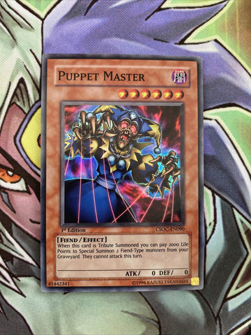CSOC-EN090 Puppet Master Super Rare 1st Edition NM Yugioh Card