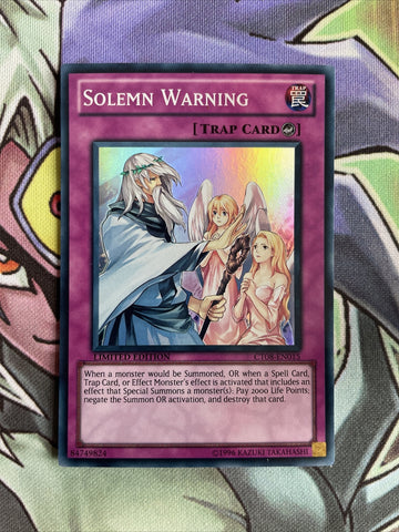 CT08-EN015 Solemn Warning Super Rare Limited Edition NM Yugioh Card