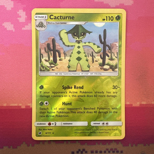 Pokemon Card Cacturne Crimson Invasion Reverse Holo Rare 6/111 Near Mint