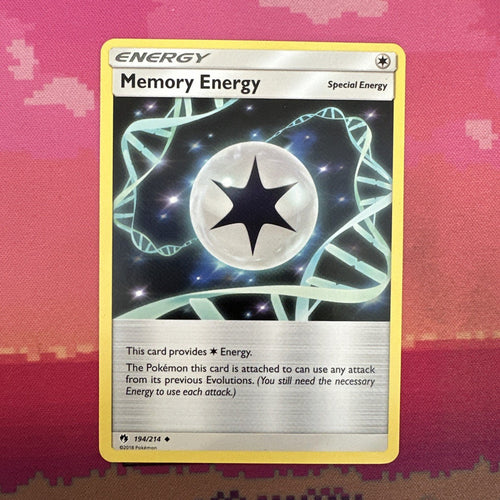 Pokemon Card Memory Energy Lost Thunder Uncommon 194/214 Near Mint