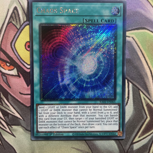 RA01-EN065 Chaos Space Platinum Secret Rare NM 1st Edition Yugioh Card