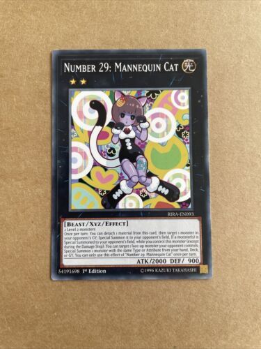 RIRA-EN093 YUGIOH NUMBER 29: MANNEQUIN CAT COMMON CARD