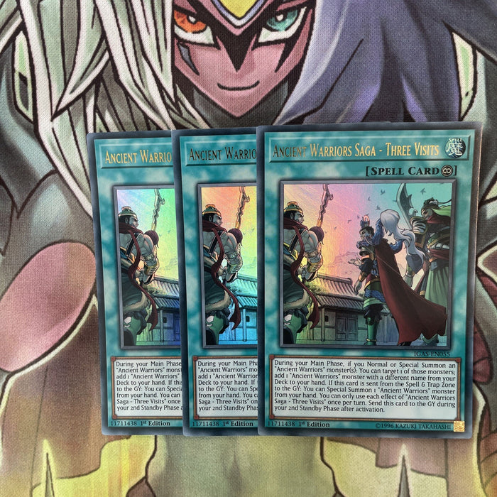 IGAS-EN055 x3 Ancient Warrior Saga - Three Visits Ultra Excellent Cond Yugioh