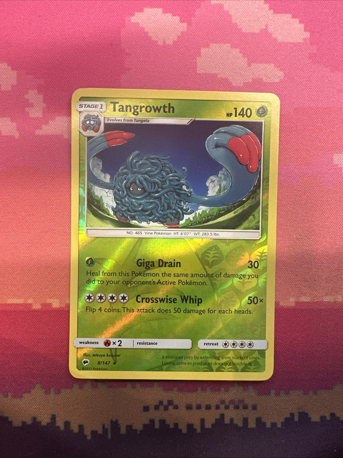 Pokemon Card Tangrowth Burning Shadows Reverse Holo Rare 8/147 Near Mint