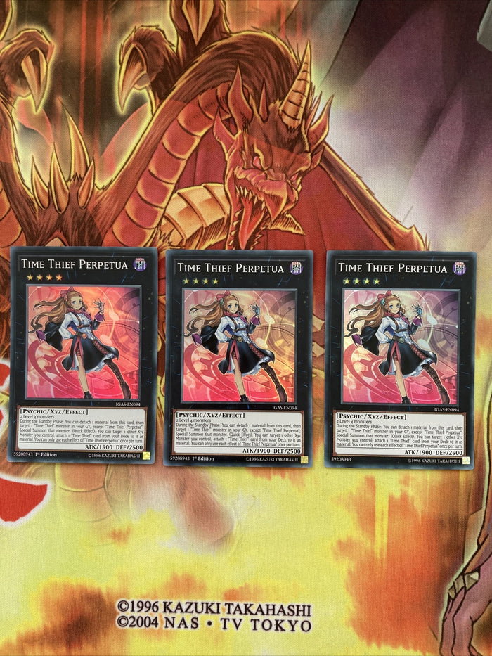 IGAS-EN094 3x Time Thief Perpetua Super Rare mixed Edition Mint YuGiOh Card