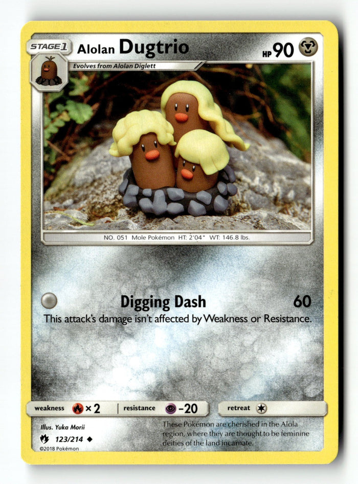 Pokemon Card Alolan Dugtrio LP SM - Lost Thunder 123/214