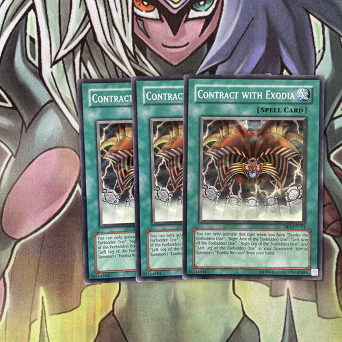 DR1-EN193 x3 Contract with Exodia Common Excellent Condition Yugioh