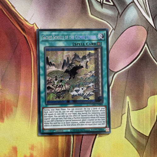 DAMA-EN060 Sacred Scrolls of the Gizmek Legend Secret Rare | YuGiOh Trading Card
