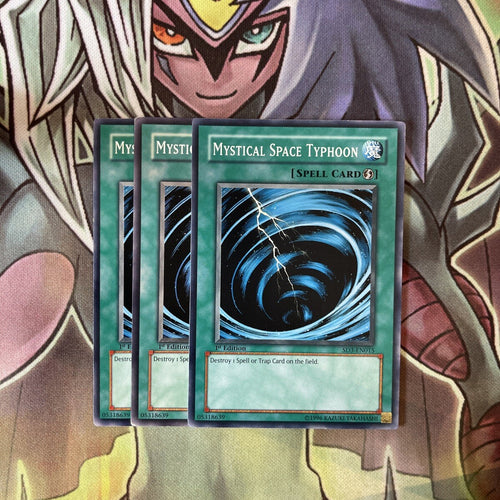 SD3-EN015 x3 Mystical Space Typhoon Common Excellent Condition Yugioh