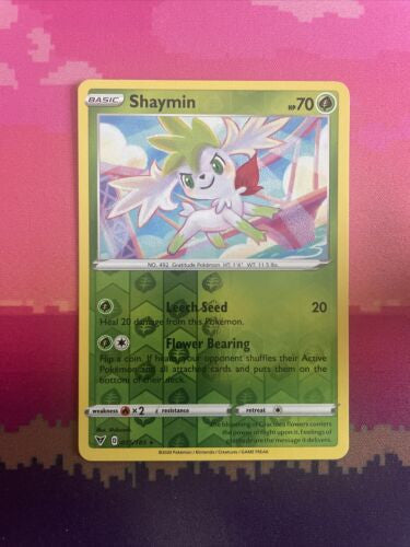 Pokemon Card Shaymin Vivid Voltage Reverse Holo Rare 015/185 Near Mint