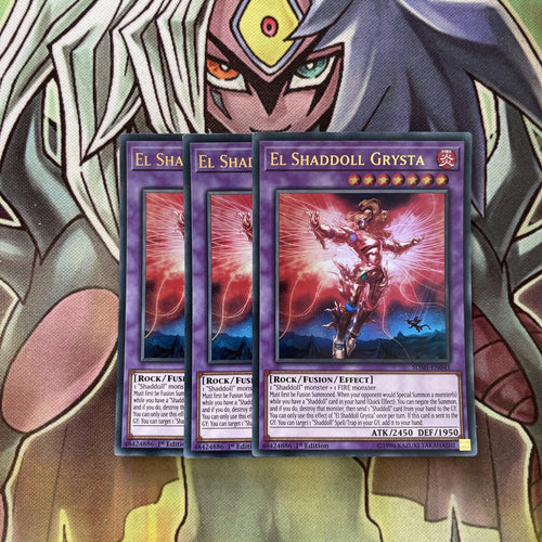 SDSH-EN041 x3 El Shaddoll Grysta Ultra Rare Excellent Condition Yugioh
