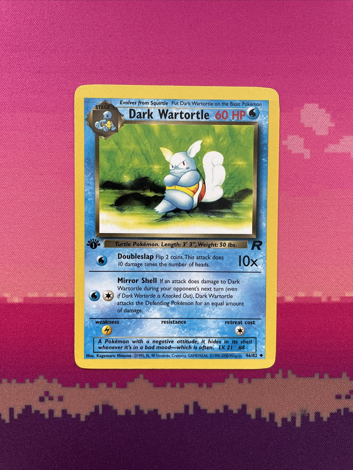 Dark Wartortle 46/82 1st Edition - Team Rocket - Pokemon Card - Near Mint
