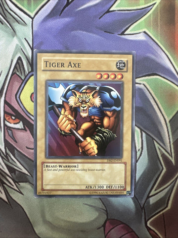DB2-EN091 Tiger Axe Common Unlimited Edition NM Yugioh Card