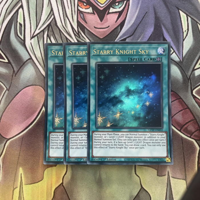 GFTP-EN032 x3 Starry Knight Sky Ultra Rare Excellent Condition Yugioh