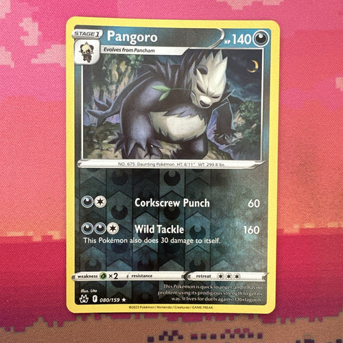 Pokemon Card Pangoro Crown Zenith Reverse Holo Rare 080/159 Near Mint