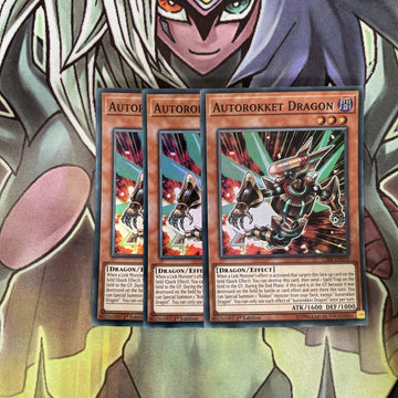 CIBR-EN010 x3 Autorokket Dragon Super Rrae Excellent Condition Yugioh