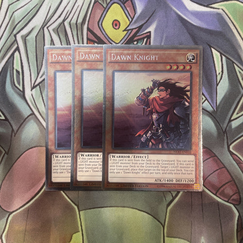 NKRT-EN016 Dawn Knight Platinum Rare x3 Excellent Condition Yugioh