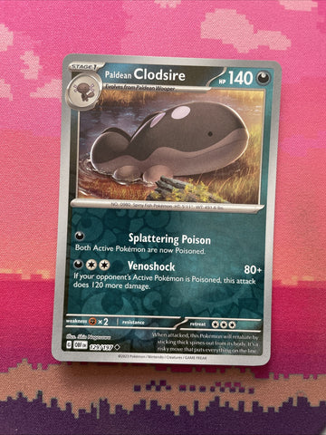 Pokemon Card Paldean Clodsire Obsidian Flames Reverse Holo 129/197 Near Mint