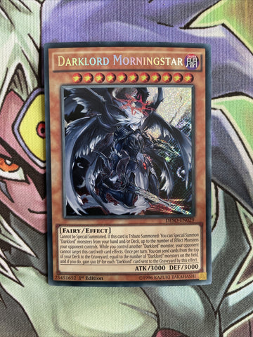 DESO-EN029 Darklord Morningstar Secret Rare 1st Edition NM Yugioh Card