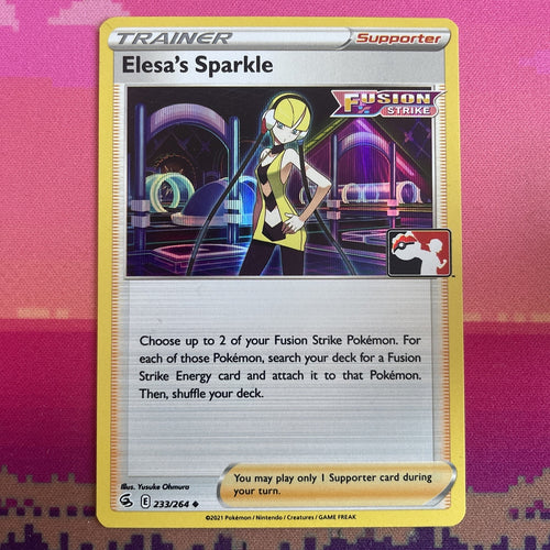 Pokemon Card Elesa's Sparkle Fusion Strike Prize Pack Holo 233/264 Near Mint