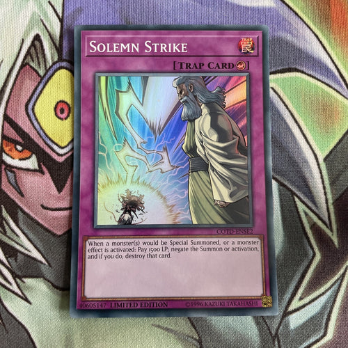 COTD-ENSE2 Solemn Strike Super Rare 1st Edition NM Yugioh Card