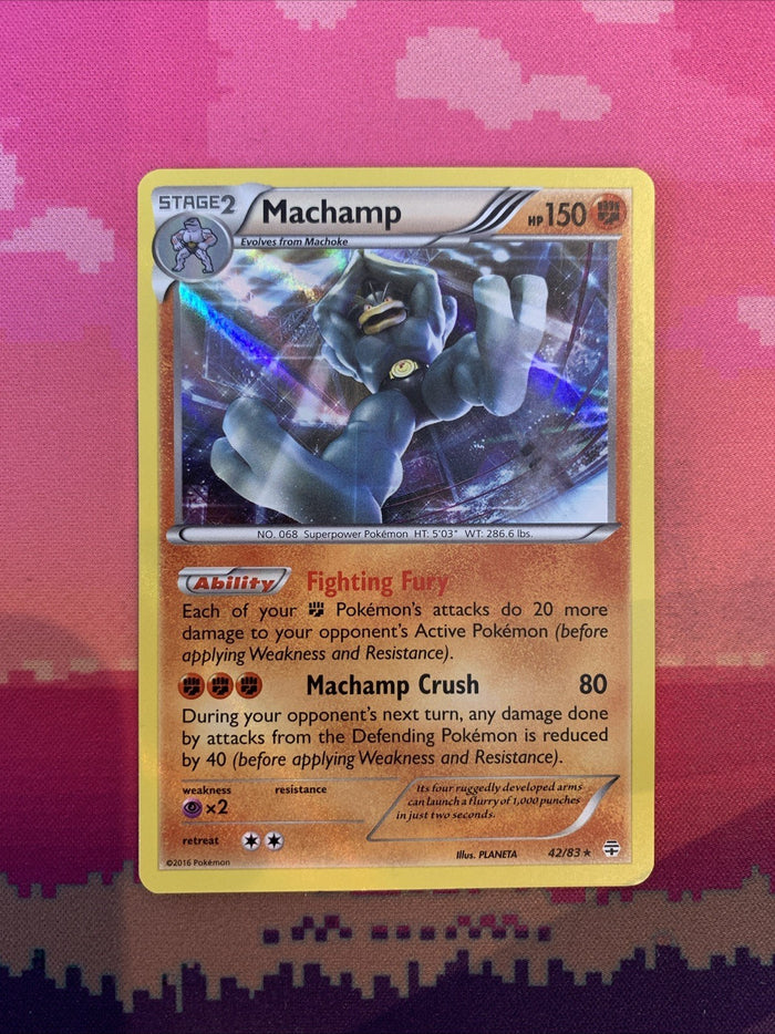 Pokemon Card Machamp Generations Holo Rare 42/83 Near Mint
