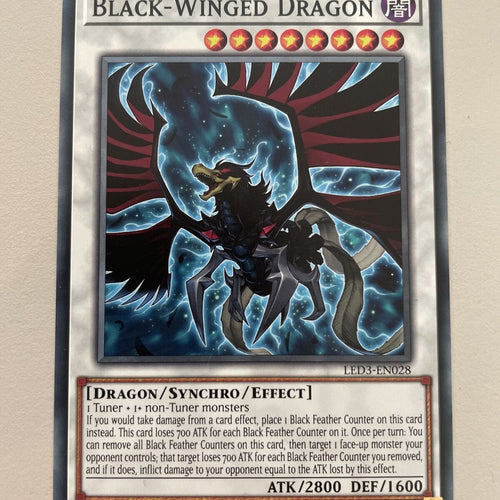 LED3-EN028 Black-Winged Dragon. Common, 1st Edition. Light Play Yugioh