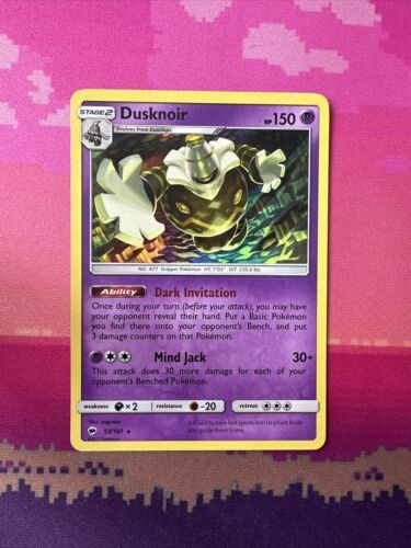 Pokemon Card Dusknoir Burning Shadows Holo Rare 53/147 NM