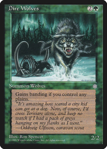 Dire Wolves Ice Age SIGNED Excellent Magic MTG