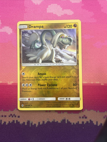 Pokemon Card Drampa Guardians Rising Reverse Holo Rare 97/145 NM
