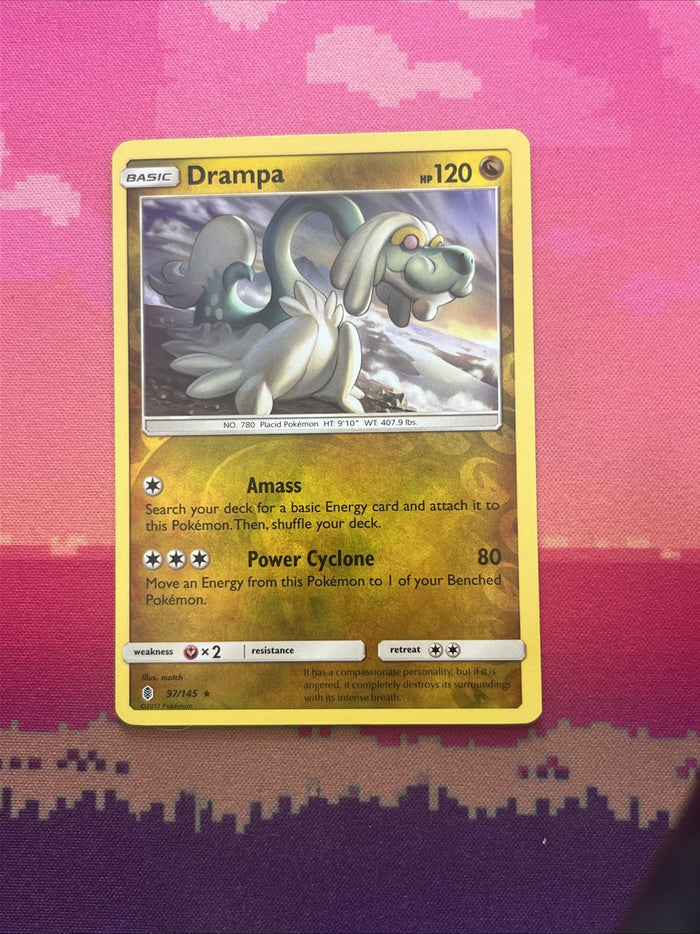 Pokemon Card Drampa Guardians Rising Reverse Holo Rare 97/145 NM