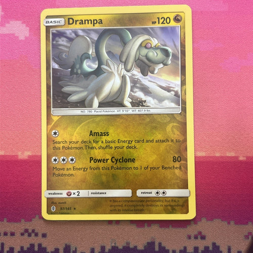 Pokemon Card Drampa Guardians Rising Reverse Holo Rare 97/145 NM