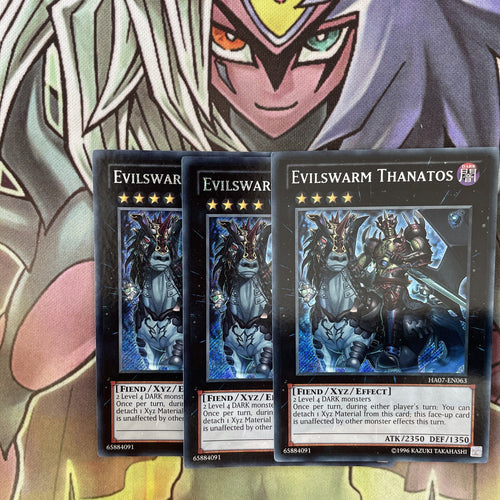 HA07-EN063 x3 Evilswarm Thanatos Secret Rare Excellent Condition Yugioh