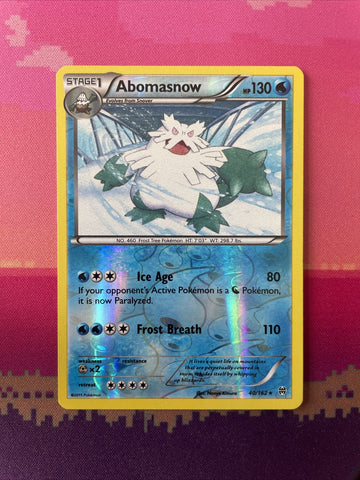 Pokemon Card Abomasnow Breakthrough Reverse Holo Rare 40/162 NM