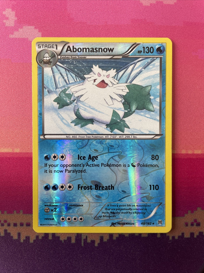 Pokemon Card Abomasnow Breakthrough Reverse Holo Rare 40/162 NM