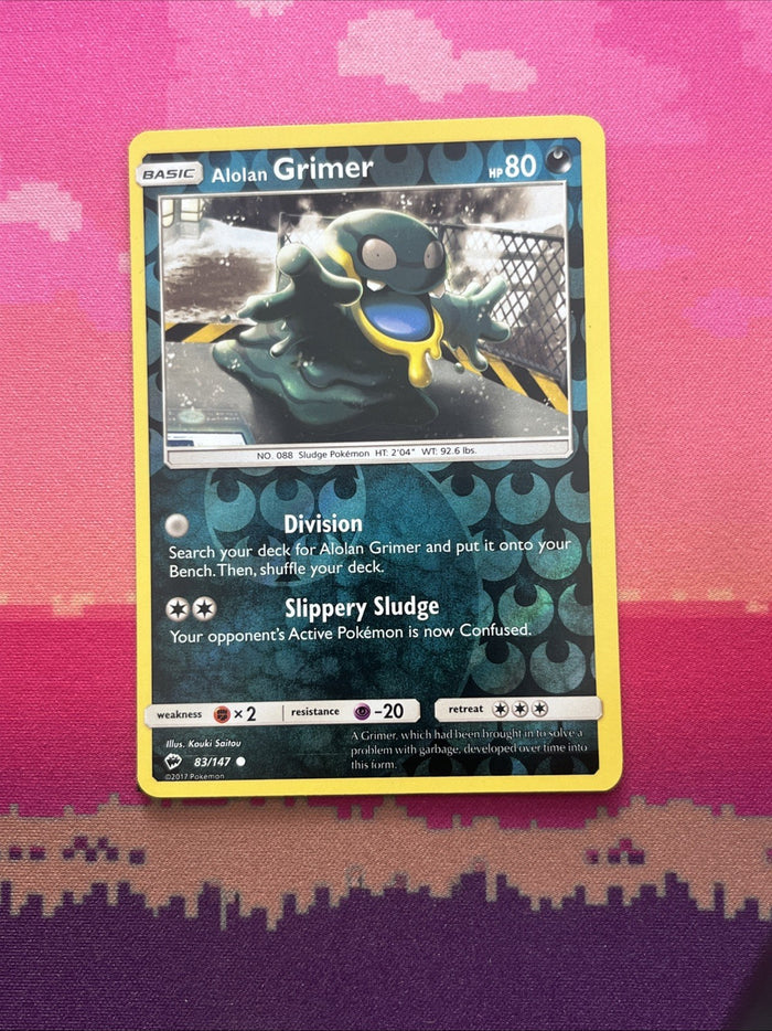 Pokemon Card Alolan Grimer Burning Shadows Reverse Holo 83/147 NM