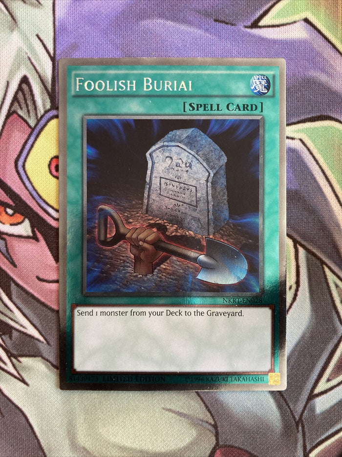 NKRT-EN028 Foolish Burial Platinum Rare 1st Edition NM Yugioh Card