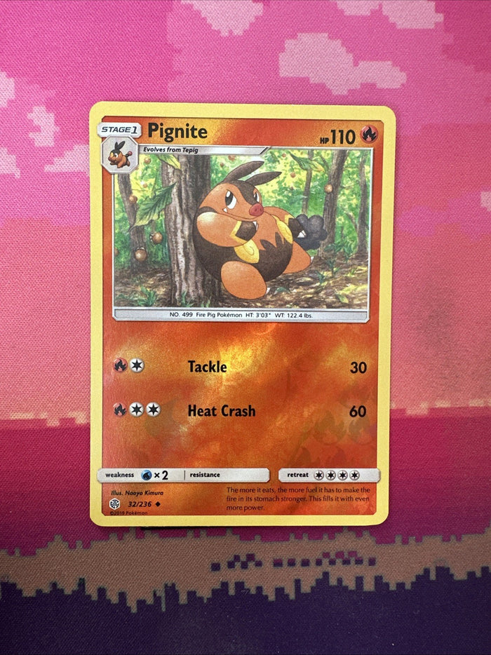 Pokemon Card Pignite Cosmic Eclipse Reverse Holo 32/236 Near Mint
