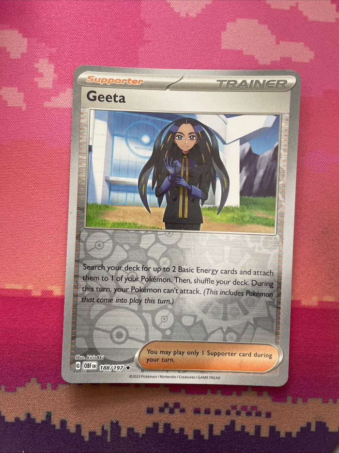 Pokemon Card Geeta Obsidian Flames Reverse Holo 188/197 Near Mint