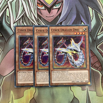 LED3-EN020 x3 Cyber Dragon Drei Common Excellent Condition Yugioh