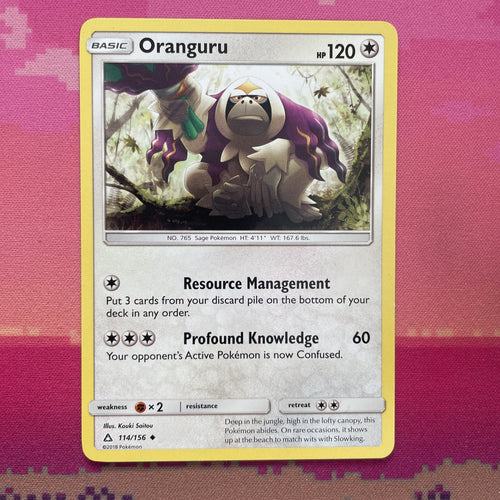 Pokemon Card Oranguru Ultra Prism Uncommon 114/156 Near Mint