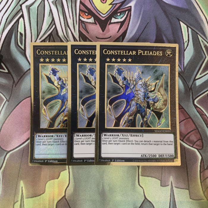 MAGO-EN031 x3 Constellar Pleiades Gold Rare Excellent Condition Yugioh