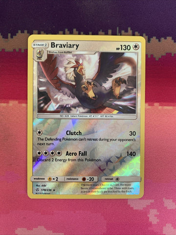 Pokemon Card Braviary Cosmic Eclipse Reverse Holo Rare 178/236 NM