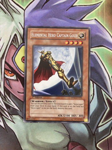 DP06-EN004 Elemental Hero Captain Gold Rare 1st Edition NM Yugioh Card