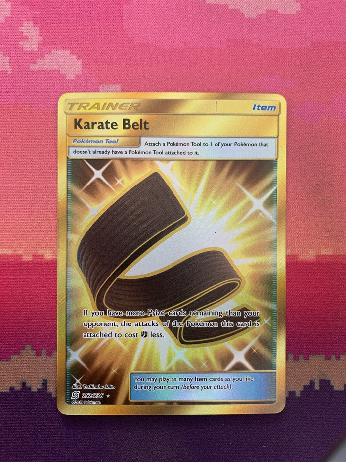 Pokemon Card Karate Belt 252/236 Secret Rare Unified Minds Near Mint