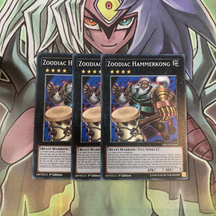 MACR-EN047 x3 Zoodiac Hammerkong Common Excellent Condition Yugioh