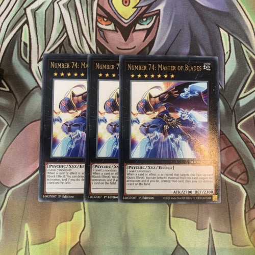 MAGO-EN058 x3 Number 74: Master of Blades Rare Excellent Condition Yugioh
